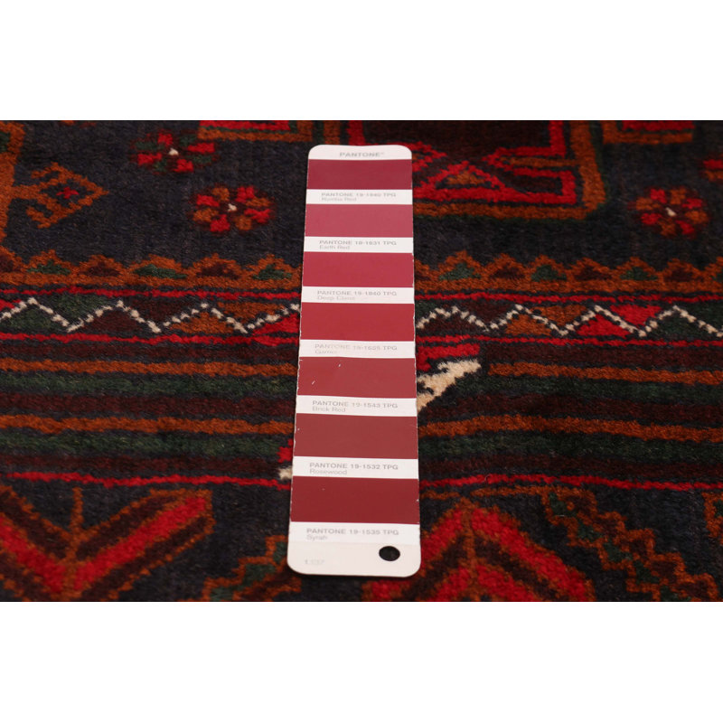Tapis rouge en laine New Age One-of-a-Kind Rectangle 3 pi 11 po x 6 pi 3 po