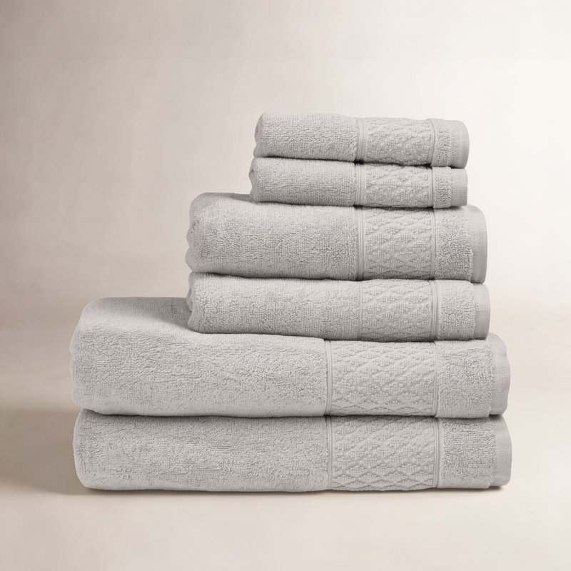 Ensemble de serviettes 100% coton Annaleice, gris