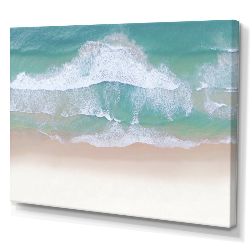 Reproduction d'art nautique et côtier sur toile Ocean Beach, H 24 po x l 36 po x P 1 po, Toile tendue