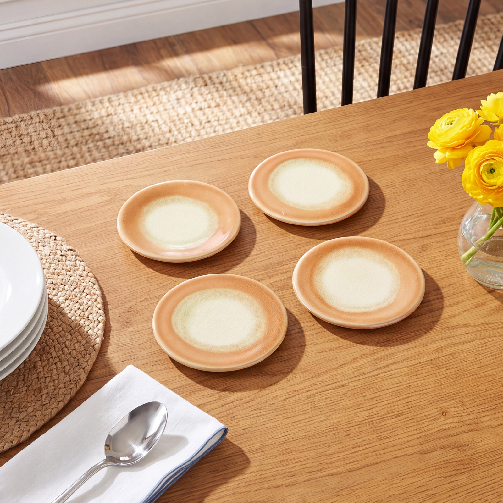 Round 4 Piece Coaster Set, Terracotta