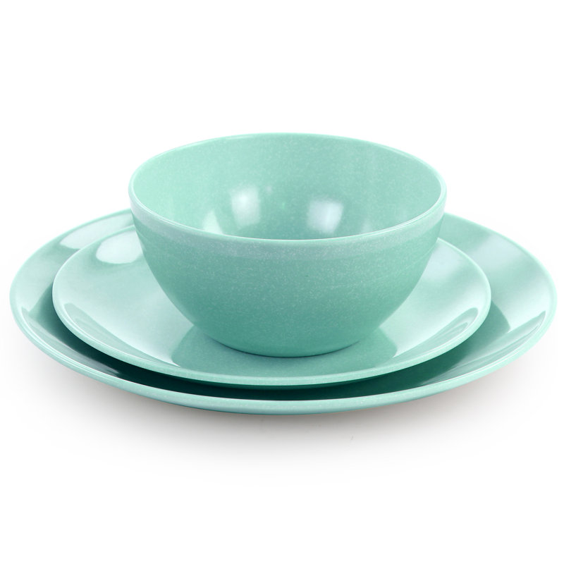 Service de table en mélamine 12 pièces, service pour 4 12 pièces, Bleu