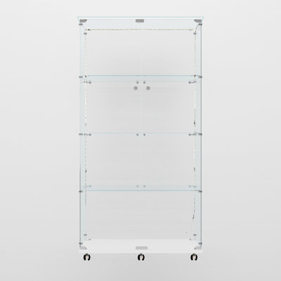 Tempered Glass Display Cabinet,Wine Cabinet, Storage Cabinet,File Cabinet,With Bluetooth LED Strip,Can Be Controlled By Remote Control Or Mobile APP,Swivel Casters,Can Be Placed Anywhere