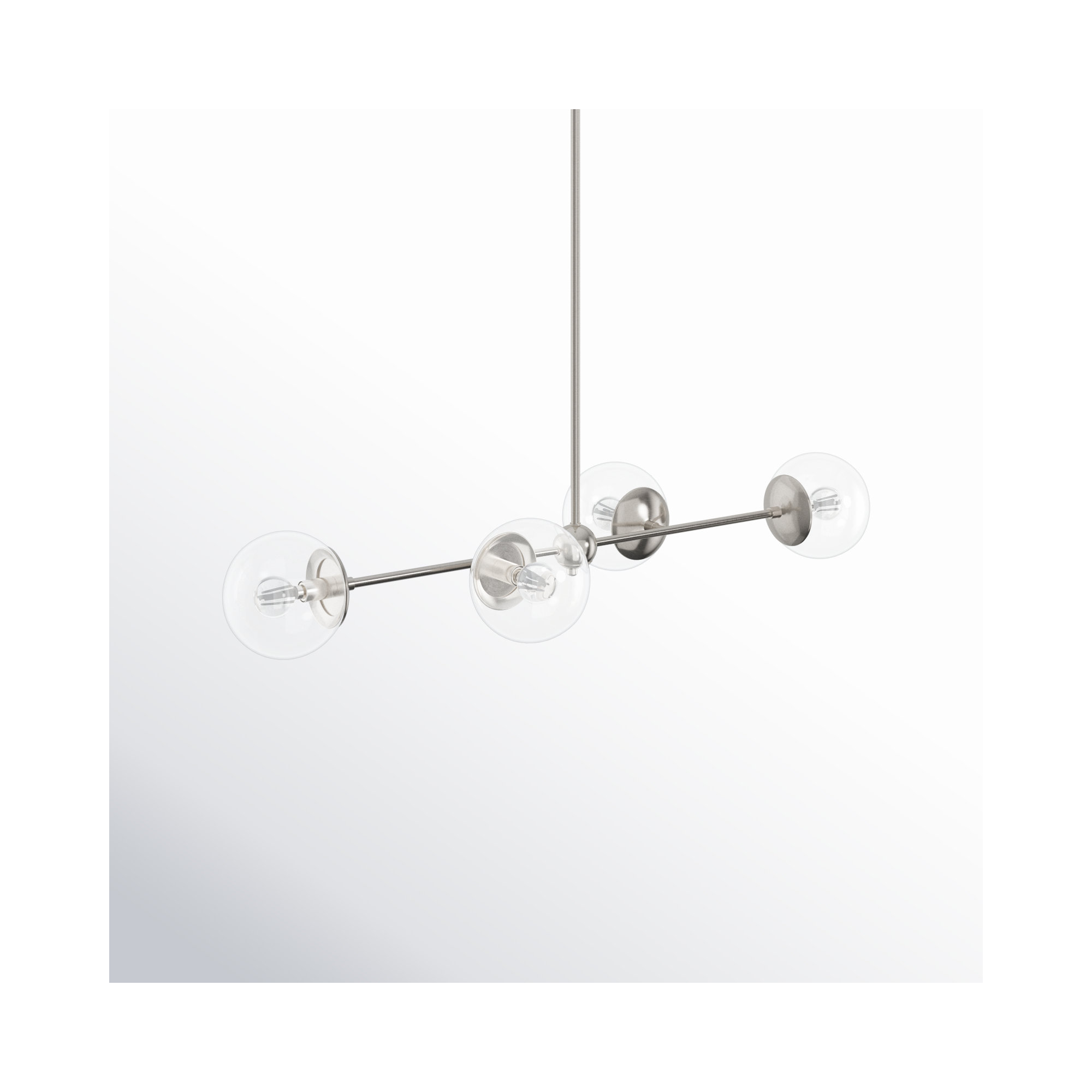 4 - Light Dimmable Kitchen Island Chandelier, Brushed Nickel