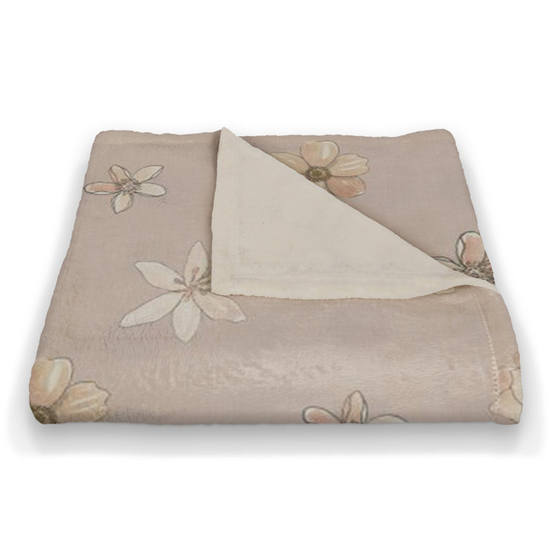 Hand Woven Throw Blanket, Blush Floral 2
