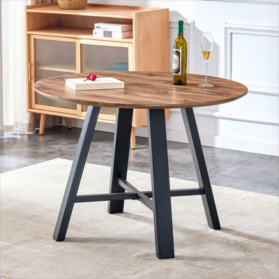 Table de salle à manger et table basse moderne et minimaliste. Bureau en panneau de fibres à densité moyenne, diamètre de 42 pouces