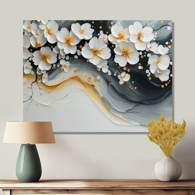 Velours fleur de cerisier noir III - art mural fleur de cerisier