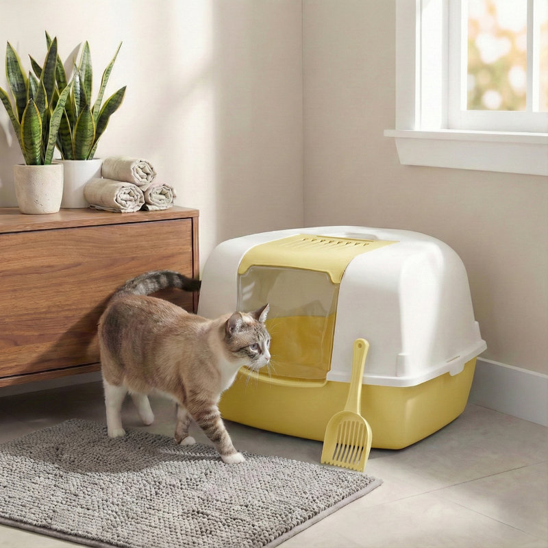 Plastic Litter Box, Yellow