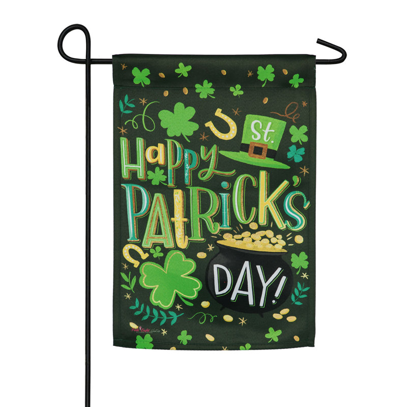 En polyester 18 po x l 13 po joyeuse st. patrick drapeau de jardin