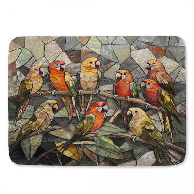 Tapis de bain perroquets, décor de salle de bain animal tropical