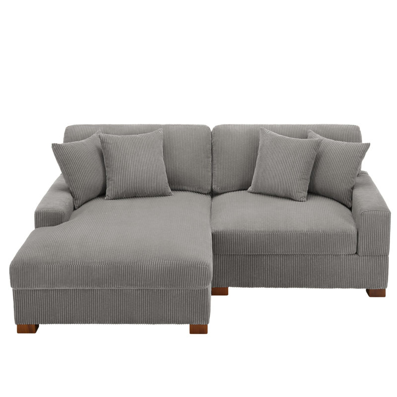 Milbrey Modular Corner Sofa, Light Grey, Left Hand Facing