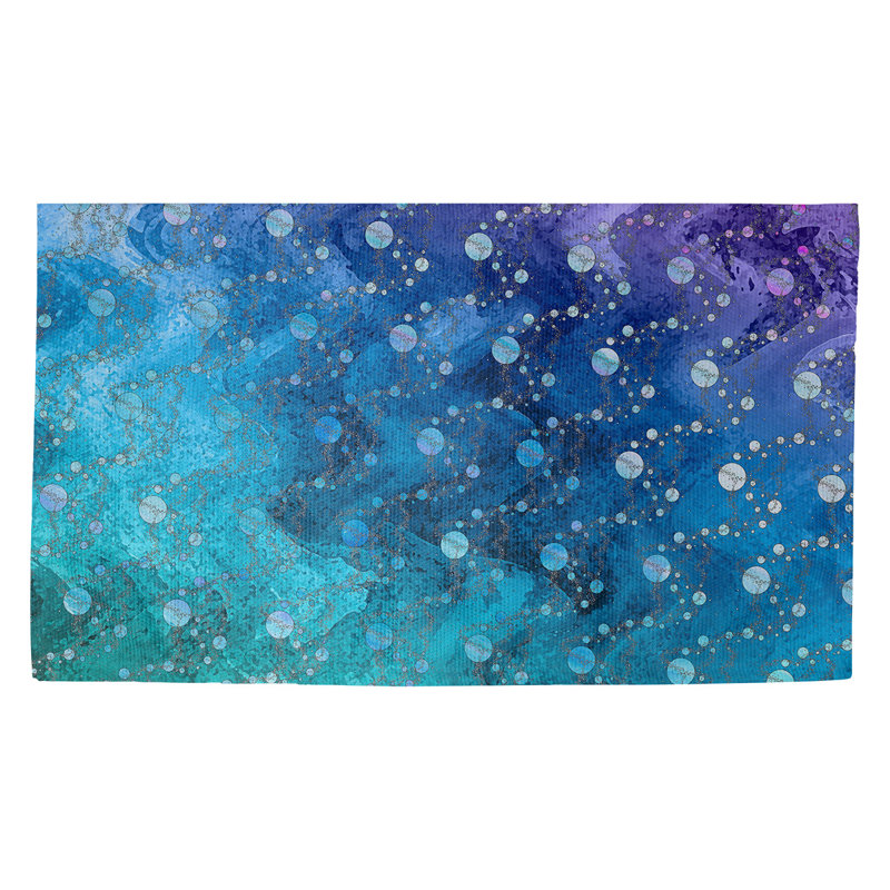 Tapis de zone bleu dégradé des planètes et étoiles Avicia, Rectangle 2 pi 2 po x 3 pi 4 po