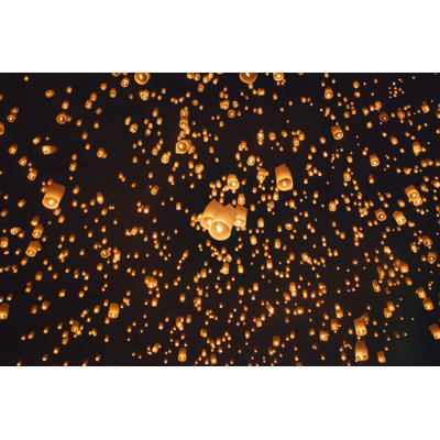 Floating Asian Lanterns - Wrapped Canvas Print