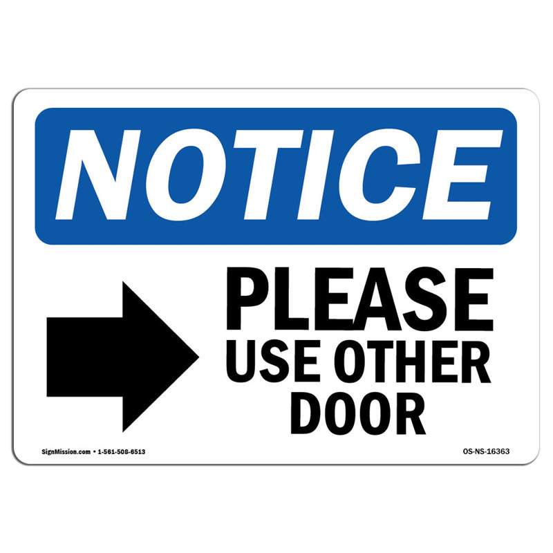 Please Use Other Door Sign