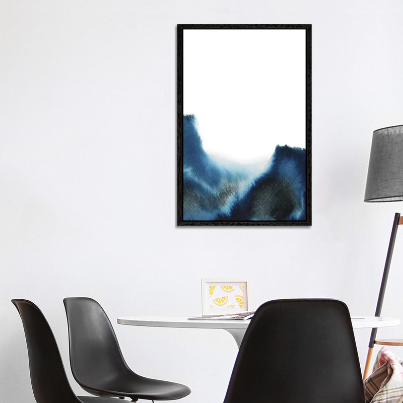 Navy by Whales Way - Painting on Canvas, 101.6cm H x 66.04cm W x 3.81cm D, Black Framed