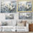 Elegant White and Blue Magnolias Tranquillity - Print on Canvas-1066434236-1066434234