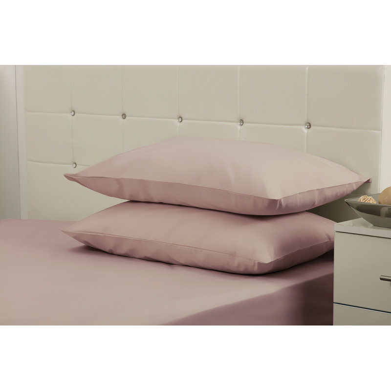 200 TC 50/50 Percale Polycotton Percale Fitted Sheet, Blush, Super King (6')