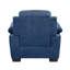 Chaise contemporaine en bois massif avec support en tissu texturé bleu et siège moderne