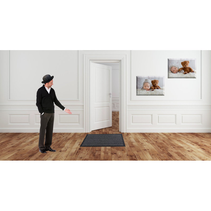 Charnel Non-Slip Doormat for Entry, 18" x 30", Waterproof, Mat, Gray