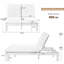 Chaise longue double à dossier réglable pour l'extérieur à 5 positions, chaise longue d'extérieur avec coussin et plateaux latéraux pliables-2117780971