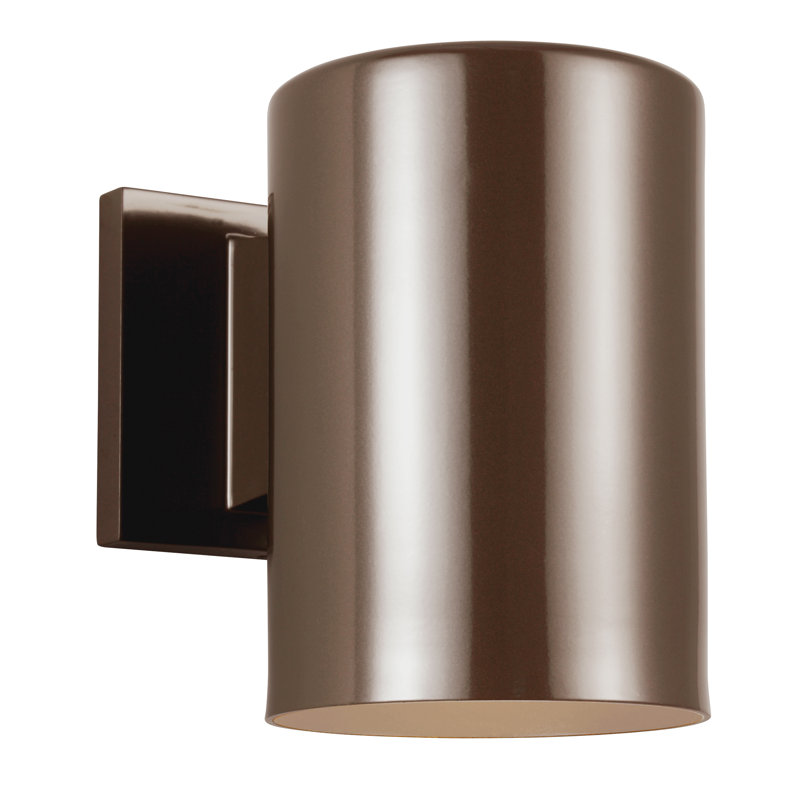 Grande lanterne murale d'extérieur à une lumière , Bronze, H 9 po x l 6 po x P 8,75 po, Non