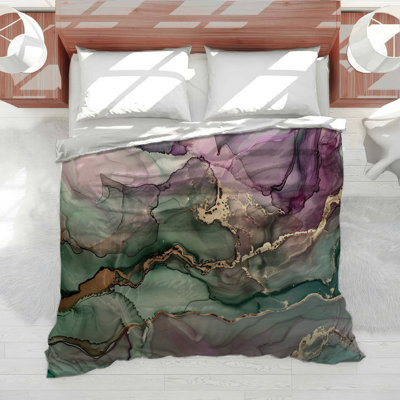 Liquid Marbling Abstract Cotton Blend Comforter