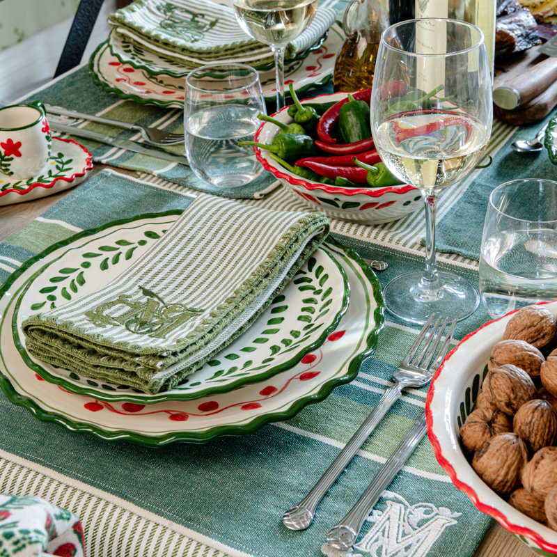 SZEPVIZ STRIPE Monogrammed Placemat Set