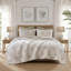Ensemble de literie réversible pour lit king, couette en mélange de coton, style moderne beige et gris