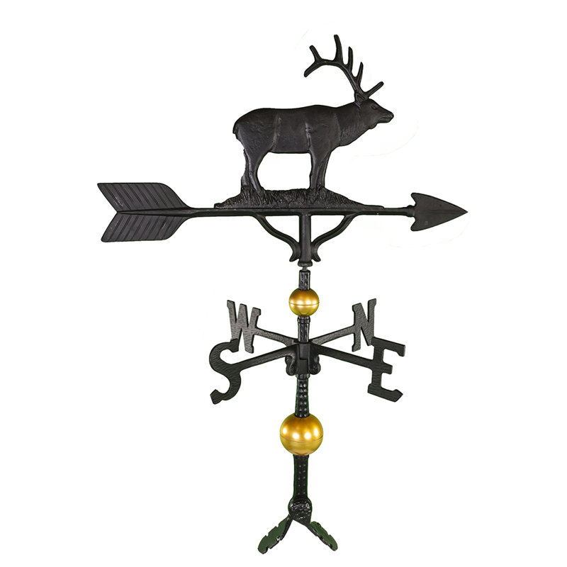 Deluxe Elk Weathervane, Black