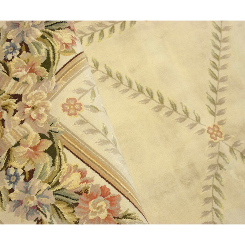 High-Quality Hand-Knotted Ivory Area Rug