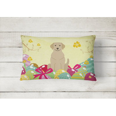 Easter Eggs Outdoor Throw Pillow
