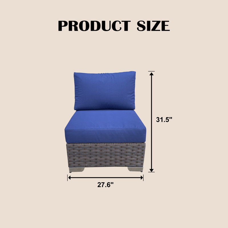  Ensemble de 2 chaises longues de véranda toutes saisons avec coussins amovibles lavables pour la cour, la terrasse, le jardin et le bleu marine