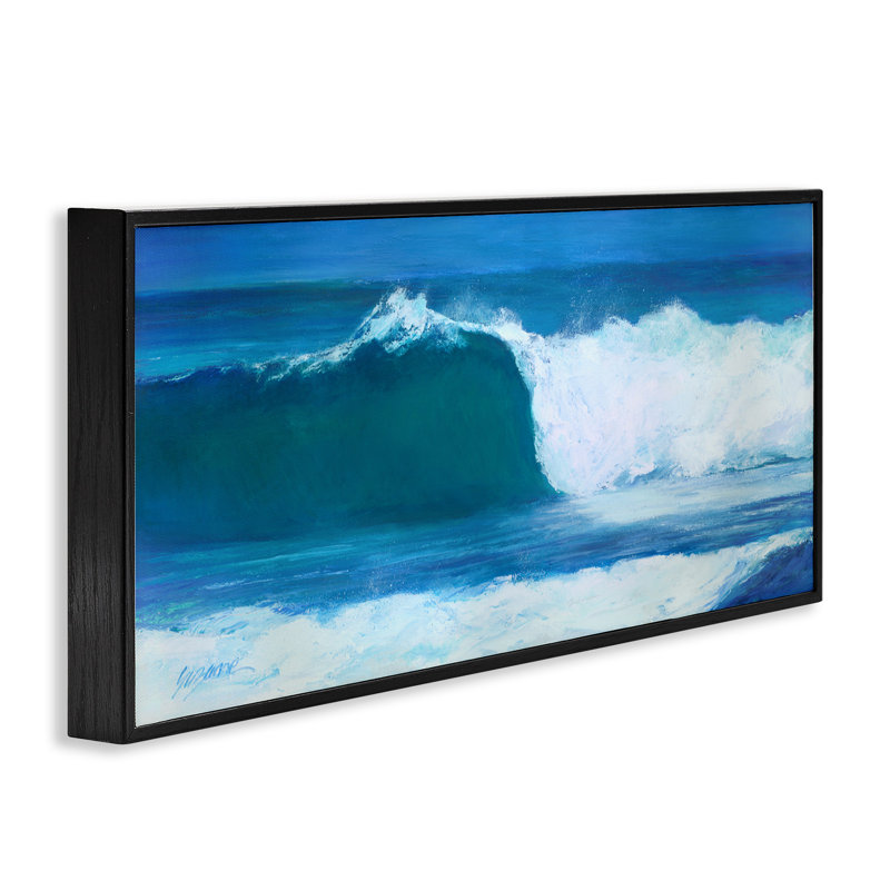 Art à estampe numérique à crête sur la plage par Suzanne Wilkins, Giclée encadrée noir minuit, H 10 po x l 24 po
