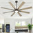 66 inch 8-Blade Ceiling Fan with LED Light Remote App Control Reversible Two-tone Fan Blades Black & Light Wood Grain-349259512-349259515