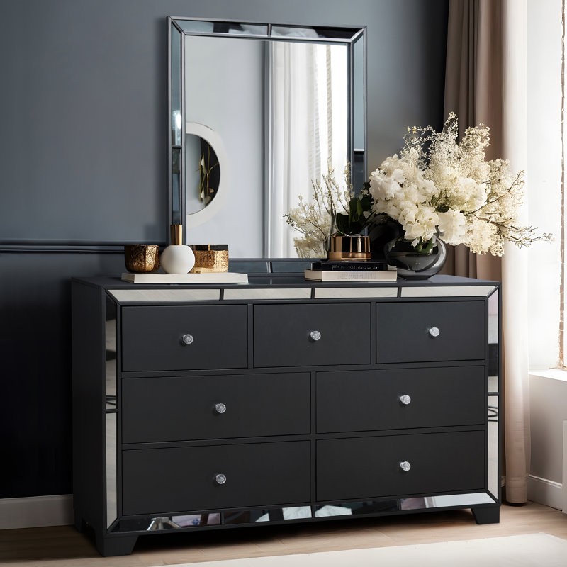 Belisa Dresser Mirror Set, Black