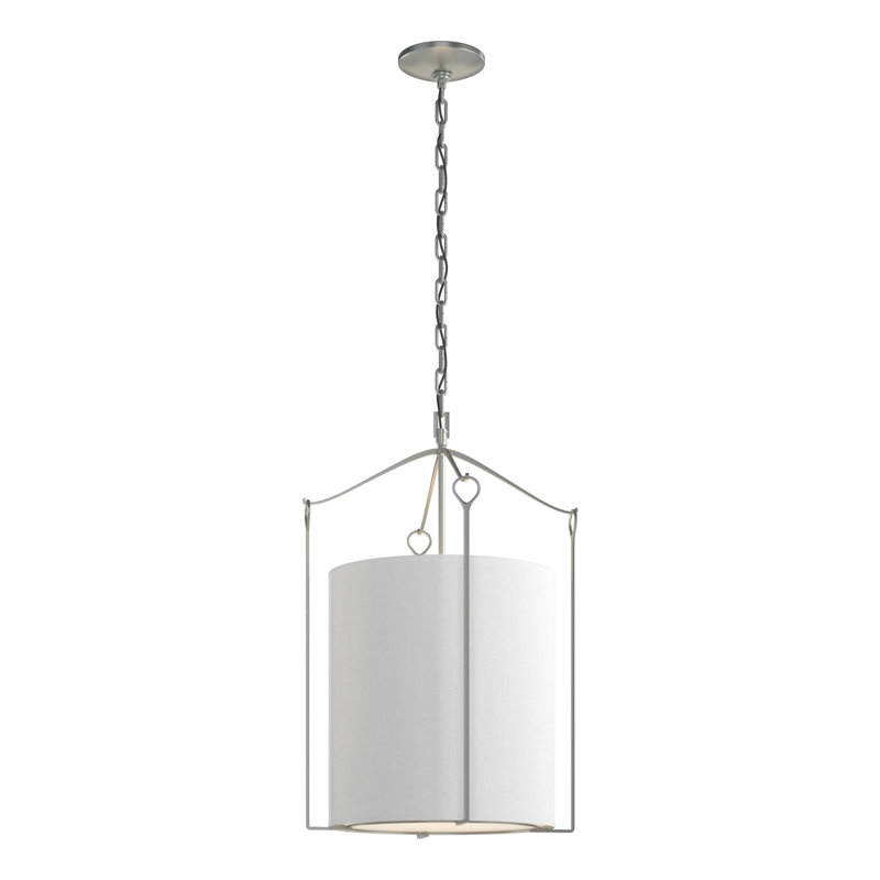 Bow 3 - Light Lantern Cylinder Pendant, Vintage Platinum, Flax