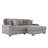 Stephania 2 - Piece Upholstered Light Gray Faux Rabbit Fur Flannel Modular Sectional Sofa with Armrests & Throw Pillows-109423041