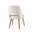 Ensemble de chaises de salle à manger rembourrées en polyester avec dossier rembourré, pieds en bois-312475600