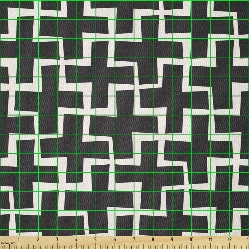 Tissu noir et blanc Ambesonne, l 36 po x L 108 po