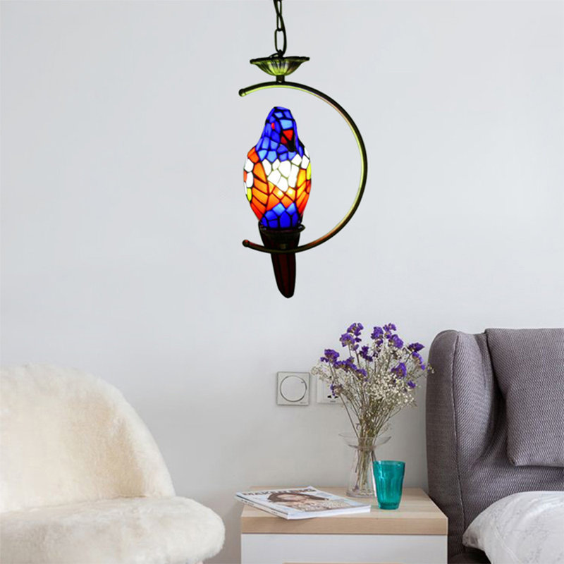 Luminaire suspendu en verre coloré