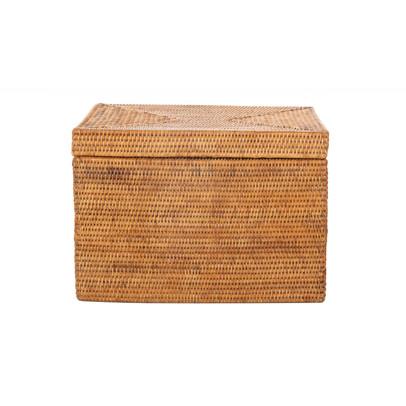 Beachcrest Home™ Everard Rattan Basket, Brown
