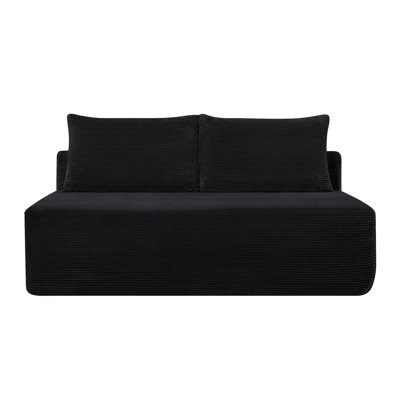 New-69" Cloud Sectional Couch, L-Shape Chaise with R-Shape Chaise with Deep Seat and Comfortable 2 Seater Couch for Modern Living Room,(Corduroy  Fabric),Black