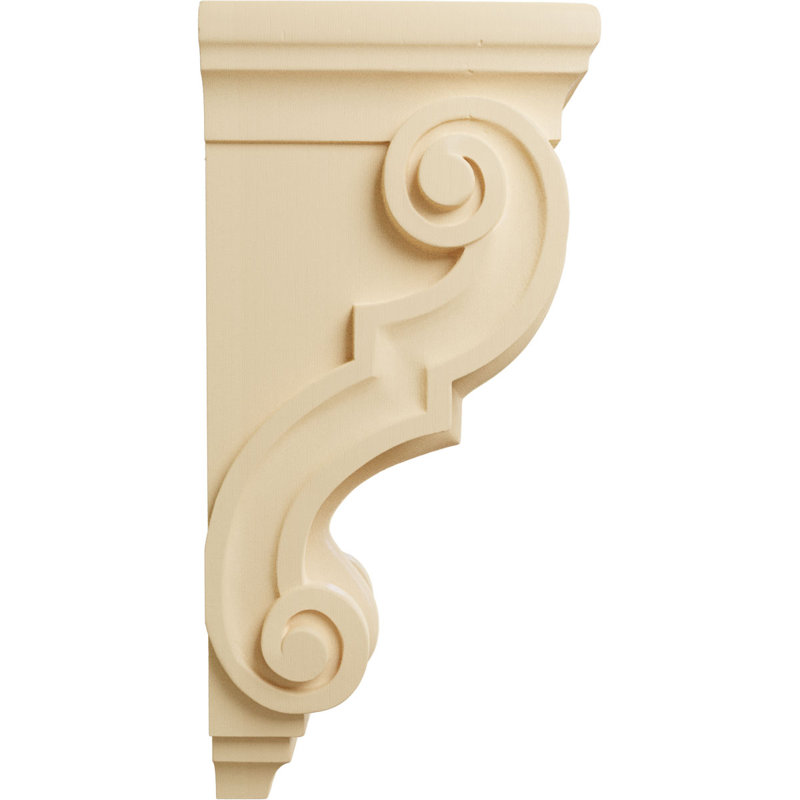 Large Hand-Carved Maple Shell Corbel, 14" Height