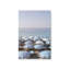 Parasols bleus par le rivage sur toile-532930101-532930097