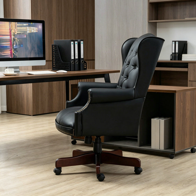 Executive Office Chair - High Back Reclining Comfortable Desk Chair PU Leather Desk Chair