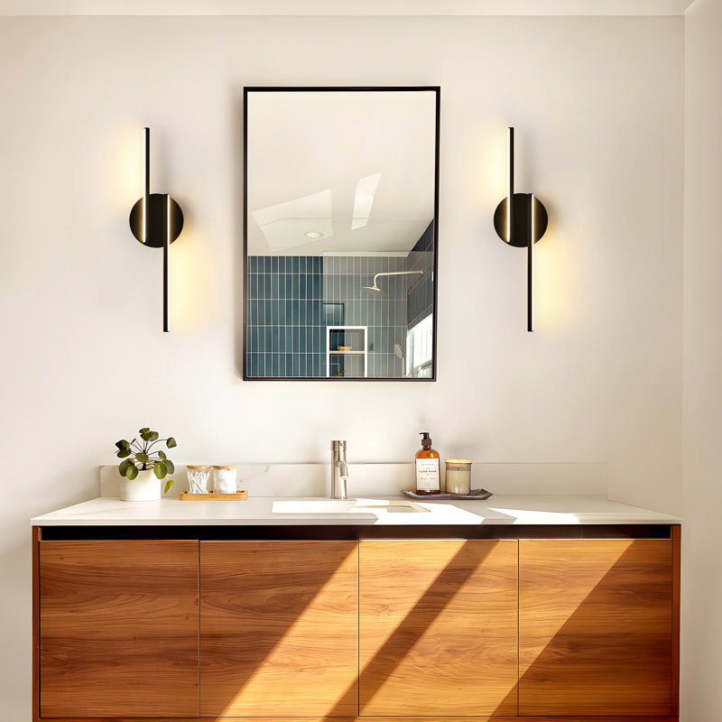 Azayleah Aluminium Indoor LED Wall Sconce, 3000K, Black