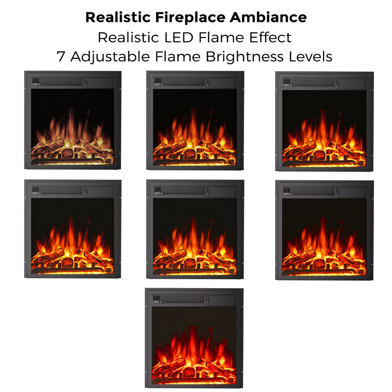 43.3''W Electric Fireplace & Mantel Package 1500W Wooden Surround Firebox Freestanding for TVs up to 55", Pearl White