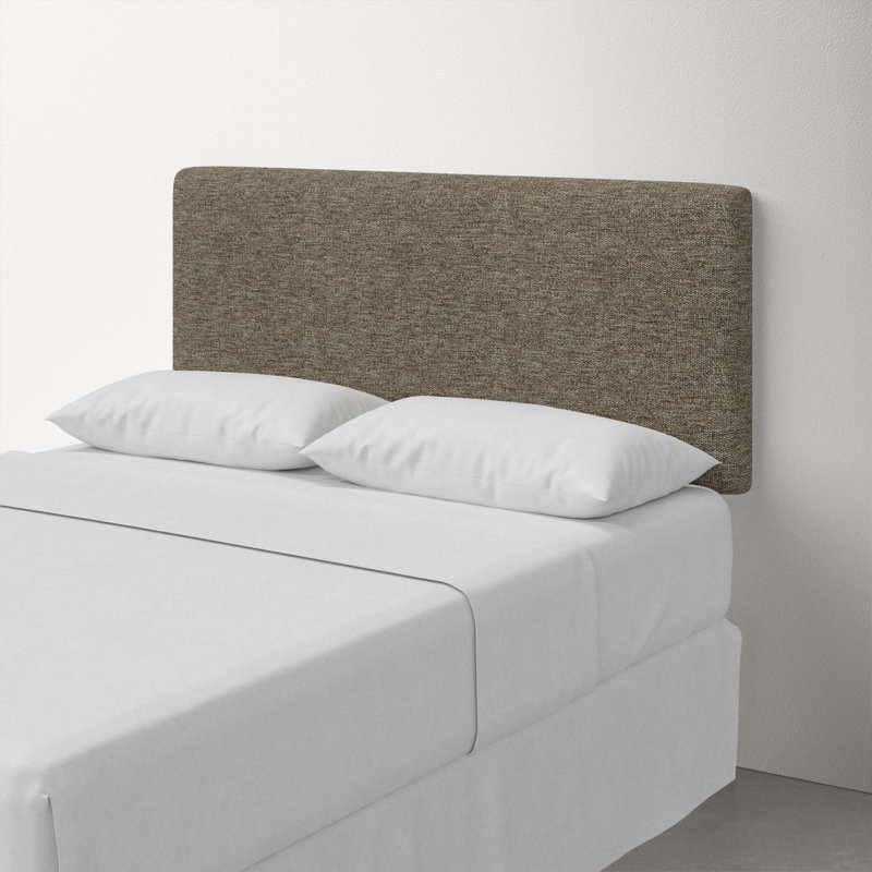 Tête de lit tapissier Eisley, Double, Tweed Sustain® granit Milsap