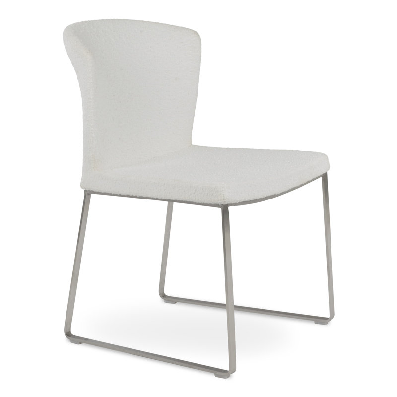 Capri 18'' H Upholstered Metal Side Chair, Brick, Chrome