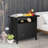 Outdoor Pool Towel Storage Cabinet Organizer, Pool Towel Holder with Shelf and Cabinet, Pool Valet with Weather-Resistant PE Rattan and Steel Frame-1008630373