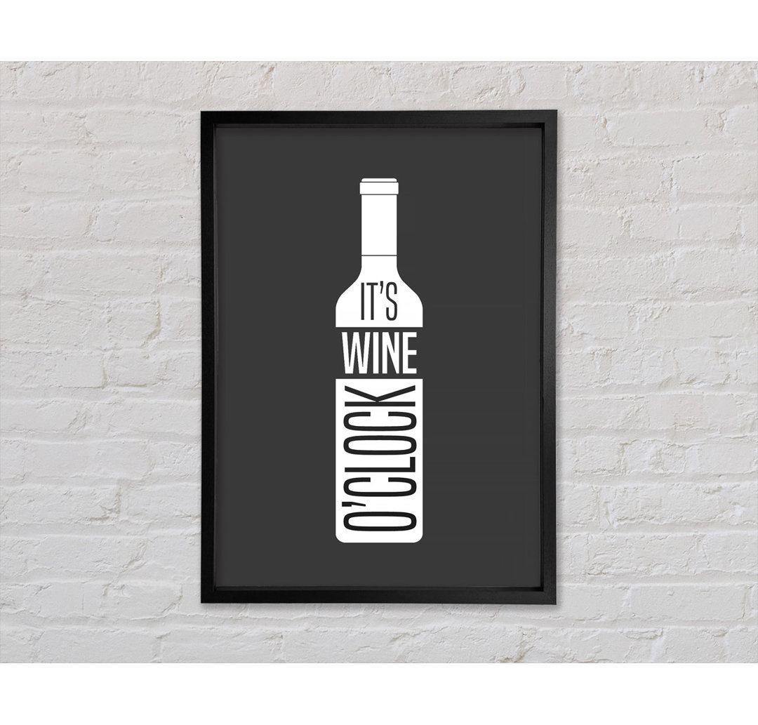 It's Wine O'clock - Einzelner Bilderrahmen Typografie auf Leinwand